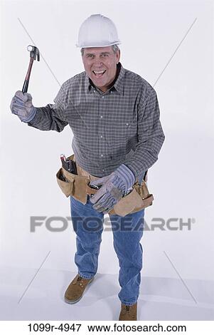 industry, construction, tool, worker, Middle-aged, hammer View Large Photo Image Stock Photo - industry, construction, tool, worker, Middle-aged, hammer. Fotosearch