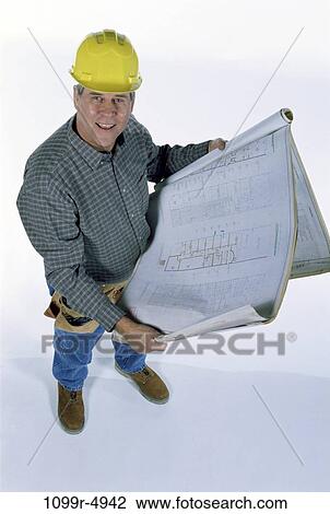 industry, construction, worker, Middle-aged, blueprints, trade View Large Photo Image Stock Image - industry, construction, worker, Middle-aged, blueprints, trade. Fotosearch