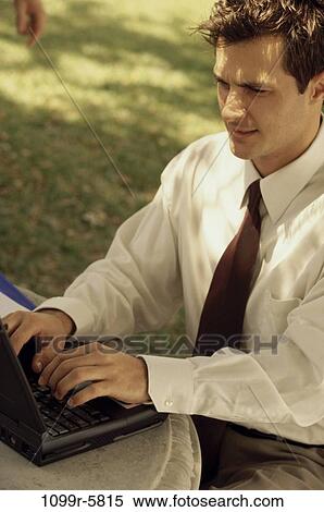laptop, business, outdoors, businessman, Caucasian, young adult View Large Photo Image Stock Photography - laptop, business, outdoors, businessman, Caucasian, young adult. Fotosearch