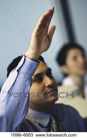 meeting, hand, Hispanic, raised, arm, business View Large Photo Image Stock Image - meeting, hand, Hispanic, raised, arm, business. Fotosearch