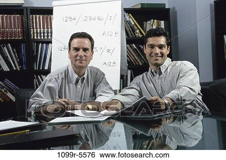 Stock Photograph - men, business, Middle-aged, teamwork, meetings, businessmen, casual. Fotosearch