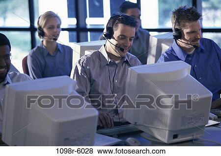 multiethnic, business, computers, using, casual, customer service, casual dress View Large Photo Image Stock Photo - multiethnic, business, computers, using, casual, customer service, casual dress. Fotosearch