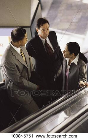 multiethnic, people, escalator, business, Middle-aged, indoors View Large Photo Image Stock Image - multiethnic, people, escalator, business, Middle-aged, indoors. Fotosearch