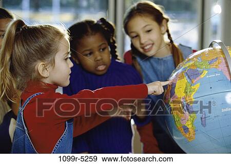 multiethnic, people, globe, school, classroom, curious, education View Large Photo Image Stock Photo - multiethnic, people, globe, school, classroom, curious, education. Fotosearch