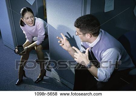 multiethnic, woman, business, Middle-aged, cubicles, pair View Large Photo Image Stock Photo - multiethnic, woman, business, Middle-aged, cubicles, pair. Fotosearch