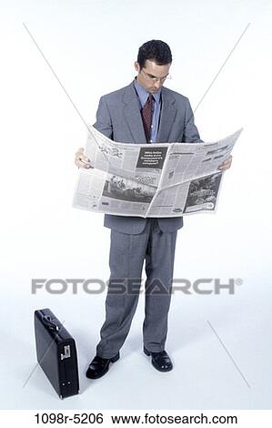 newspaper, briefcase, eyeglasses, reading, business, outdoors View Large Photo Image Stock Photograph - newspaper, briefcase, eyeglasses, reading, business, outdoors. Fotosearch