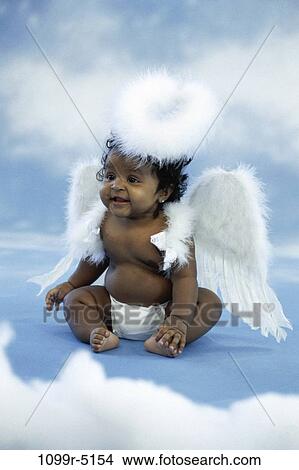 Picture - people, baby, wings, angel, religion, angelic, personification. Fotosearch