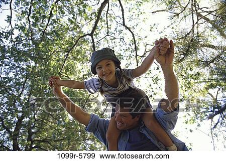 people, trees, outdoors, carrying, family, father, daughter View Large Photo Image Stock Photo - people, trees, outdoors, carrying, family, father, daughter. Fotosearch