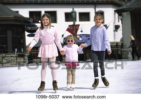 people, winter, outdoors, children, girls, ice skating, Caucasian View Large Photo Image Stock Photo - people, winter, outdoors, children, girls, ice skating, Caucasian. Fotosearch