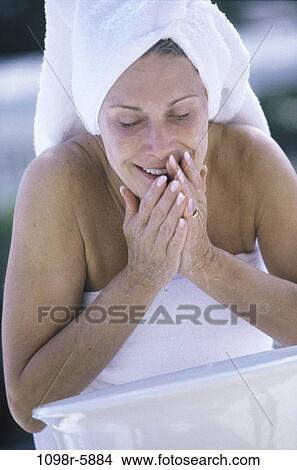 people, woman, face, outdoors, Middle-aged, bath, beauty View Large Photo Image Picture - people, woman, face, outdoors, Middle-aged, bath, beauty. Fotosearch