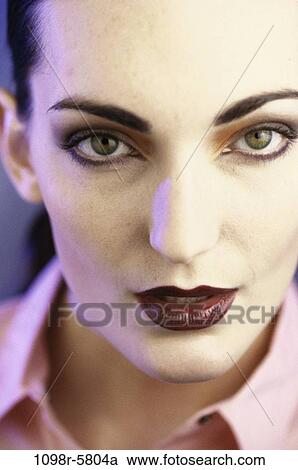 Stock Image - people, woman, indoors, headshot, Caucasian, young adult, Young women headshots. Fotosearch
