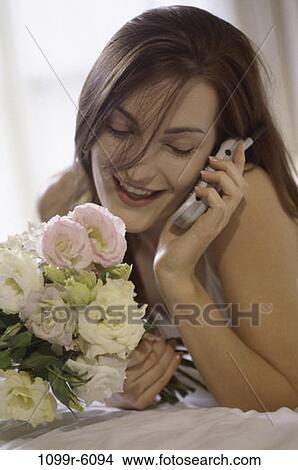 people, woman, telephone, talking, phone, flowers, bouquet View Large Photo Image Picture - people, woman, telephone, talking, phone, flowers, bouquet. Fotosearch