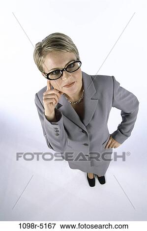 woman, eyeglasses, business, contemplating, indoors, contemplate, Caucasian View Large Photo Image Stock Photo - woman, eyeglasses, business, contemplating, indoors, contemplate, Caucasian. Fotosearch