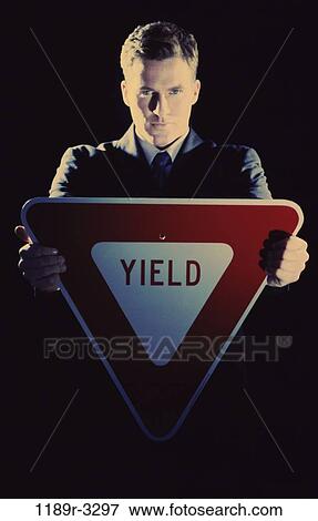 business, Middle-aged, sign, businessman, careful, slow View Large Photo Image Stock Photo - business, Middle-aged, sign, businessman, careful, slow. Fotosearch