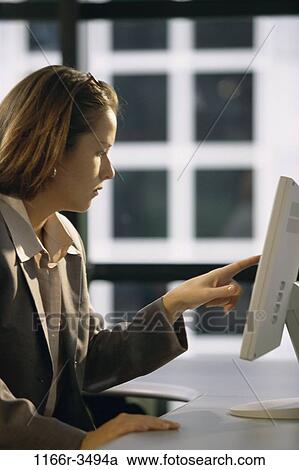 desk, woman, computer, business, using, indoors, Caucasian View Large Photo Image Stock Image - desk, woman, computer, business, using, indoors, Caucasian. Fotosearch