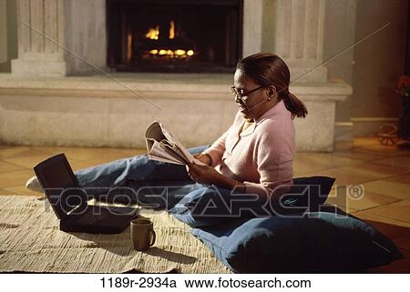 fire, relaxed, people, woman, computer, reading, laptop View Large Photo Image Stock Image - fire, relaxed, people, woman, computer, reading, laptop. Fotosearch