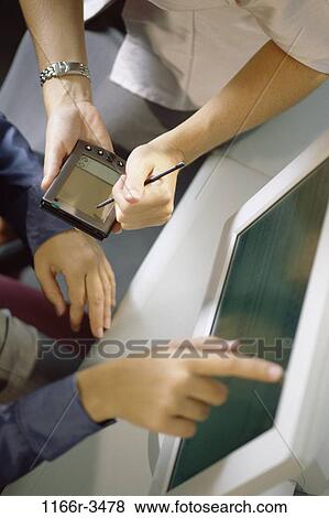 hands, monitor, computer, business, planning, using, plan View Large Photo Image Stock Photo - hands, monitor, computer, business, planning, using, plan. Fotosearch