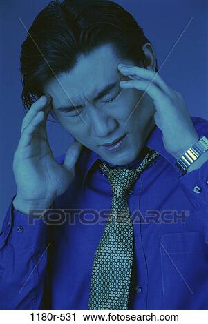 headache, Asian, blue, pressure, Middle-aged, pain View Large Photo Image Stock Image - headache, Asian, blue, pressure, Middle-aged, pain. Fotosearch