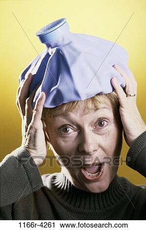 headache, woman, ice, Middle-aged, pain, illness, indoors View Large Photo Image Stock Image - headache, woman, ice, Middle-aged, pain, illness, indoors. Fotosearch
