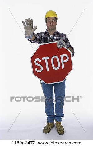 industry, construction, worker, Middle-aged, sign, signaling View Large Photo Image Stock Image - industry, construction, worker, Middle-aged, sign, signaling. Fotosearch