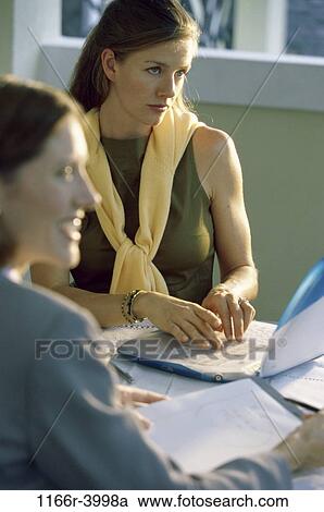 meeting, women, computer, laptop, typing, business, casual View Large Photo Image Stock Image - meeting, women, computer, laptop, typing, business, casual. Fotosearch