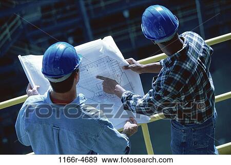 men, industry, construction, teamwork, blueprints, backside, workers View Large Photo Image Stock Photo - men, industry, construction, teamwork, blueprints, backside, workers. Fotosearch