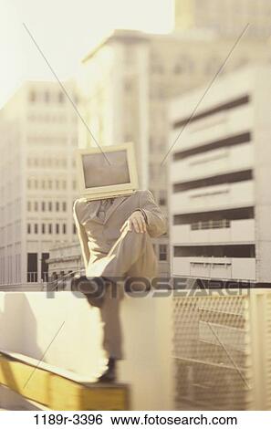 monitor, buildings, sitting, computer, business, outdoors, humor View Large Photo Image Stock Photograph - monitor, buildings, sitting, computer, business, outdoors, humor. Fotosearch