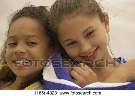 multiethnic, people, beach, friends, children, girls, towels View Large Photo Image Stock Photo - multiethnic, people, beach, friends, children, girls, towels. Fotosearch