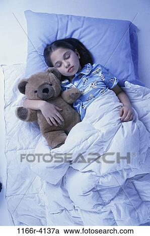 overhead, people, sleeping, bed, stuffed animal, holding, girl View Large Photo Image Stock Image - overhead, people, sleeping, bed, stuffed animal, holding, girl. Fotosearch