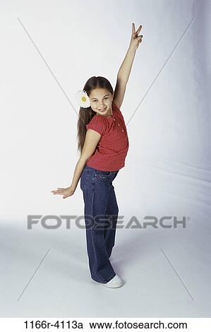 peace, people, girl, flower, gesturing, child, posing View Large Photo Image Stock Image - peace, people, girl, flower, gesturing, child, posing. Fotosearch