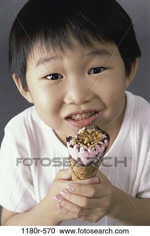 people, eating, Asian, ice cream, boy, child, dairy View Large Photo Image Stock Image - people, eating, Asian, ice cream, boy, child, dairy. Fotosearch
