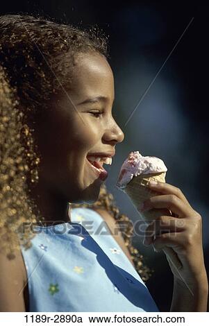 people, eating, profile, ice cream, girl, outdoors, child View Large Photo Image Stock Image - people, eating, profile, ice cream, girl, outdoors, child. Fotosearch