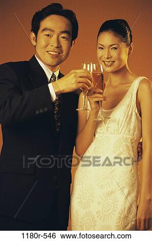 people, formal, Asian, couple, toasting, wine, drinking View Large Photo Image Stock Photograph - people, formal, Asian, couple, toasting, wine, drinking. Fotosearch