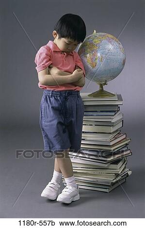 people, globe, Asian, books, boy, child, education View Large Photo Image Stock Image - people, globe, Asian, books, boy, child, education. Fotosearch
