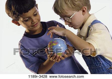 people, globe, children, education, learning, boys, indoors View Large Photo Image Stock Photo - people, globe, children, education, learning, boys, indoors. Fotosearch