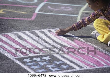 people, patriotic, girl, outdoors, child, draw View Large Photo Image Stock Photo - people, patriotic, girl, outdoors, child, draw. Fotosearch
