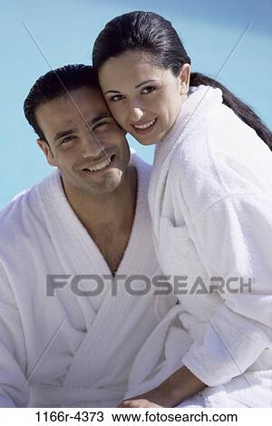 people, pool, couple, outdoors, brunette, robes, headshot View Large Photo Image Stock Image - people, pool, couple, outdoors, brunette, robes, headshot. Fotosearch