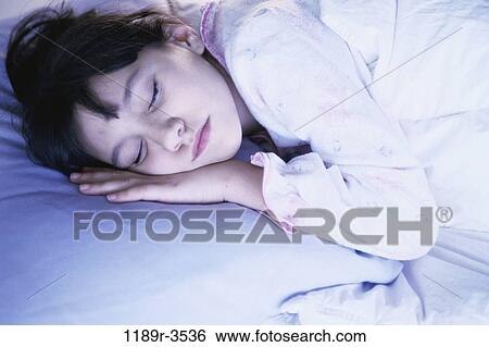 people, sleeping, bed, girl, child, brunette, indoors View Large Photo Image Stock Photograph - people, sleeping, bed, girl, child, brunette, indoors. Fotosearch