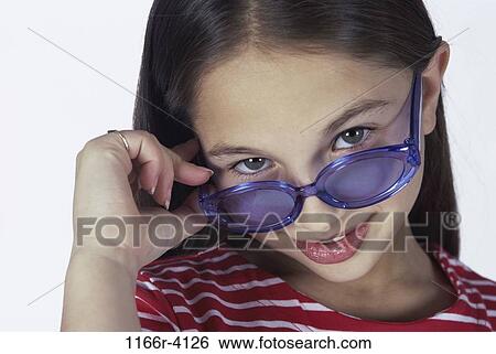 people, sunglasses, girl, child, brunette, indoors, headshot View Large Photo Image Stock Photograph - people, sunglasses, girl, child, brunette, indoors, headshot. Fotosearch