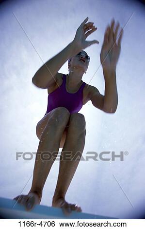 people, water, woman, swimming, outdoors, diving, sport View Large Photo Image Stock Photograph - people, water, woman, swimming, outdoors, diving, sport. Fotosearch
