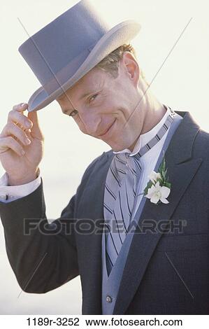 Stock Image - people, wedding, groom, headshot, Caucasian, young adult. Fotosearch