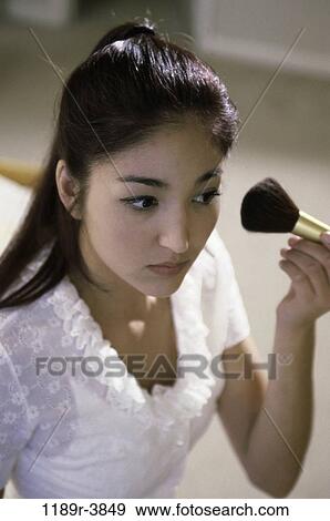 people, woman, Asian, makeup, beauty, brush View Large Photo Image Stock Photo - people, woman, Asian, makeup, beauty, brush. Fotosearch