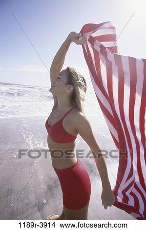 people, woman, beach, blond, Caucasian, beach towel View Large Photo Image Picture - people, woman, beach, blond, Caucasian, beach towel. Fotosearch