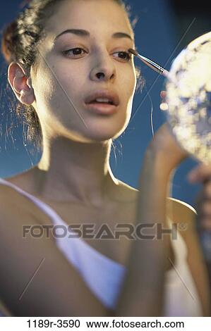 people, woman, Hispanic, makeup, beauty, brunette, indoors View Large Photo Image Stock Image - people, woman, Hispanic, makeup, beauty, brunette, indoors. Fotosearch