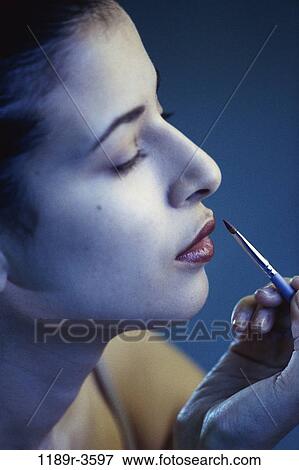 people, woman, Hispanic, makeup, lipstick, beauty, brunette View Large Photo Image Stock Photo - people, woman, Hispanic, makeup, lipstick, beauty, brunette. Fotosearch