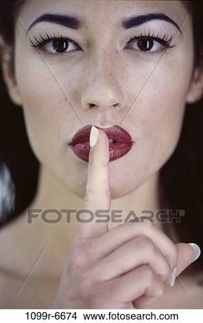 Picture - people, woman, Hispanic, quiet, indoors, headshot. Fotosearch