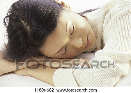 people, woman, sleeping, Asian, indoors, headshot, sleep View Large Photo Image Stock Image - people, woman, sleeping, Asian, indoors, headshot, sleep. Fotosearch