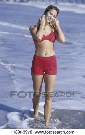 people, woman, walking, beach, walk, Caucasian View Large Photo Image Stock Photo - people, woman, walking, beach, walk, Caucasian. Fotosearch