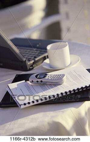 table, chair, coffee, computer, laptop, phone, folder View Large Photo Image Stock Image - table, chair, coffee, computer, laptop, phone, folder. Fotosearch