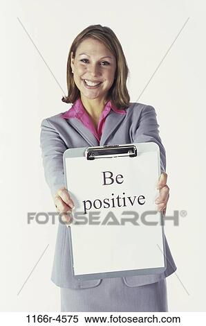 Stock Photography - wisdom, woman, clipboard, business, challenges, message, advice. Fotosearch